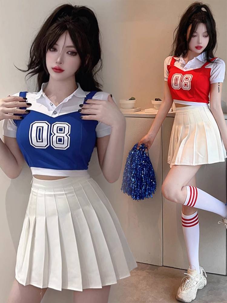 Lala team clothing women sexy healthy beauty exercise youth college student sports meeting women's group opening ceremony la la la la la la la showing service