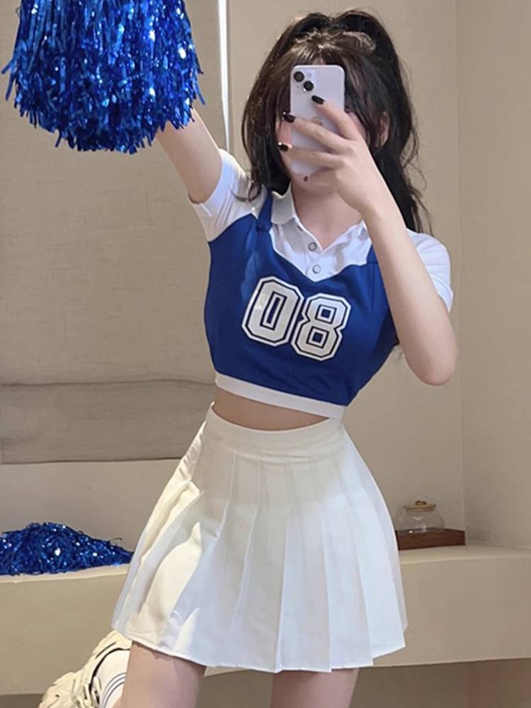 Lala team clothing women sexy healthy beauty exercise youth college student sports meeting women's group opening ceremony la la la la la la la showing service