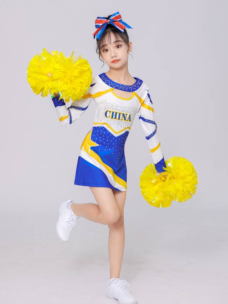 Children cheerleading team performance service primary and secondary school growing sleeve cheerleading competition sports gymnastics clothing