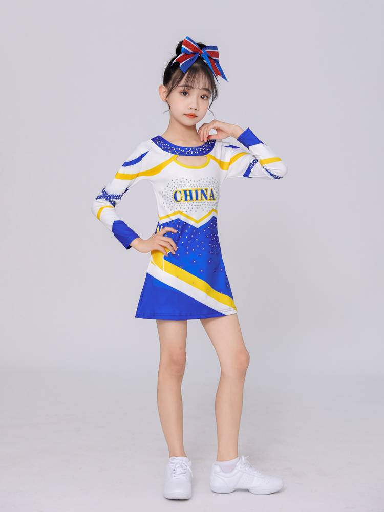 Children cheerleading team performance service primary and secondary school growing sleeve cheerleading competition sports gymnastics clothing