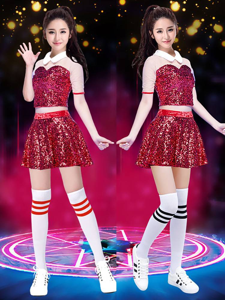 Adult hip -hop breeze sequins jazz dance street dance suit college student gymnastics