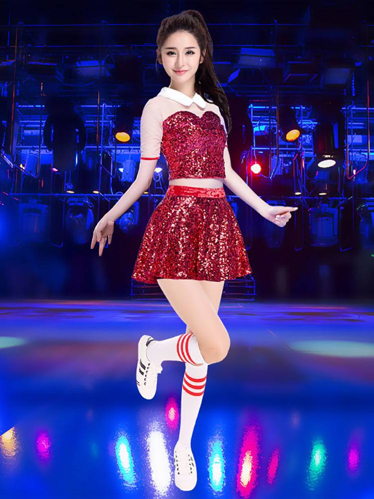 Adult hip -hop breeze sequins jazz dance street dance suit college student gymnastics
