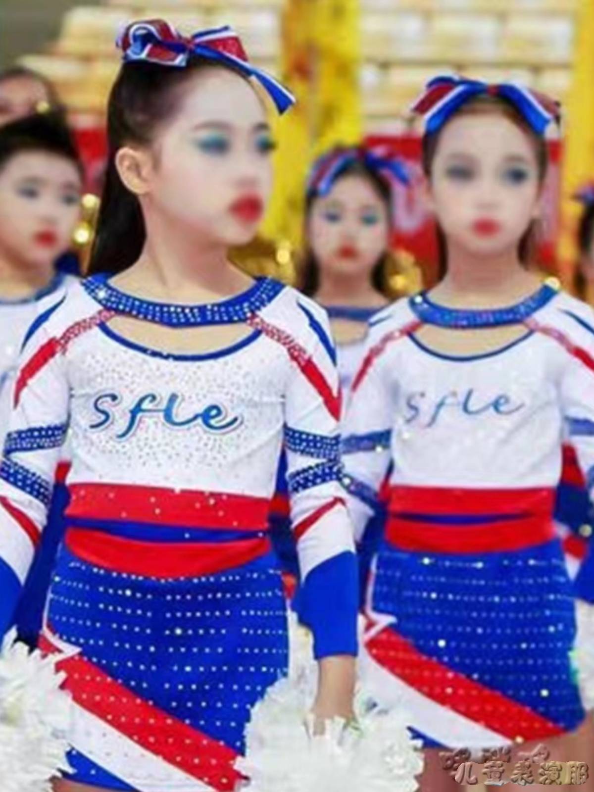 Children's cheerleader clothing la la la la la la fuck men's and women's group bodybuilding competition performance service primary and secondary school students sports meetings