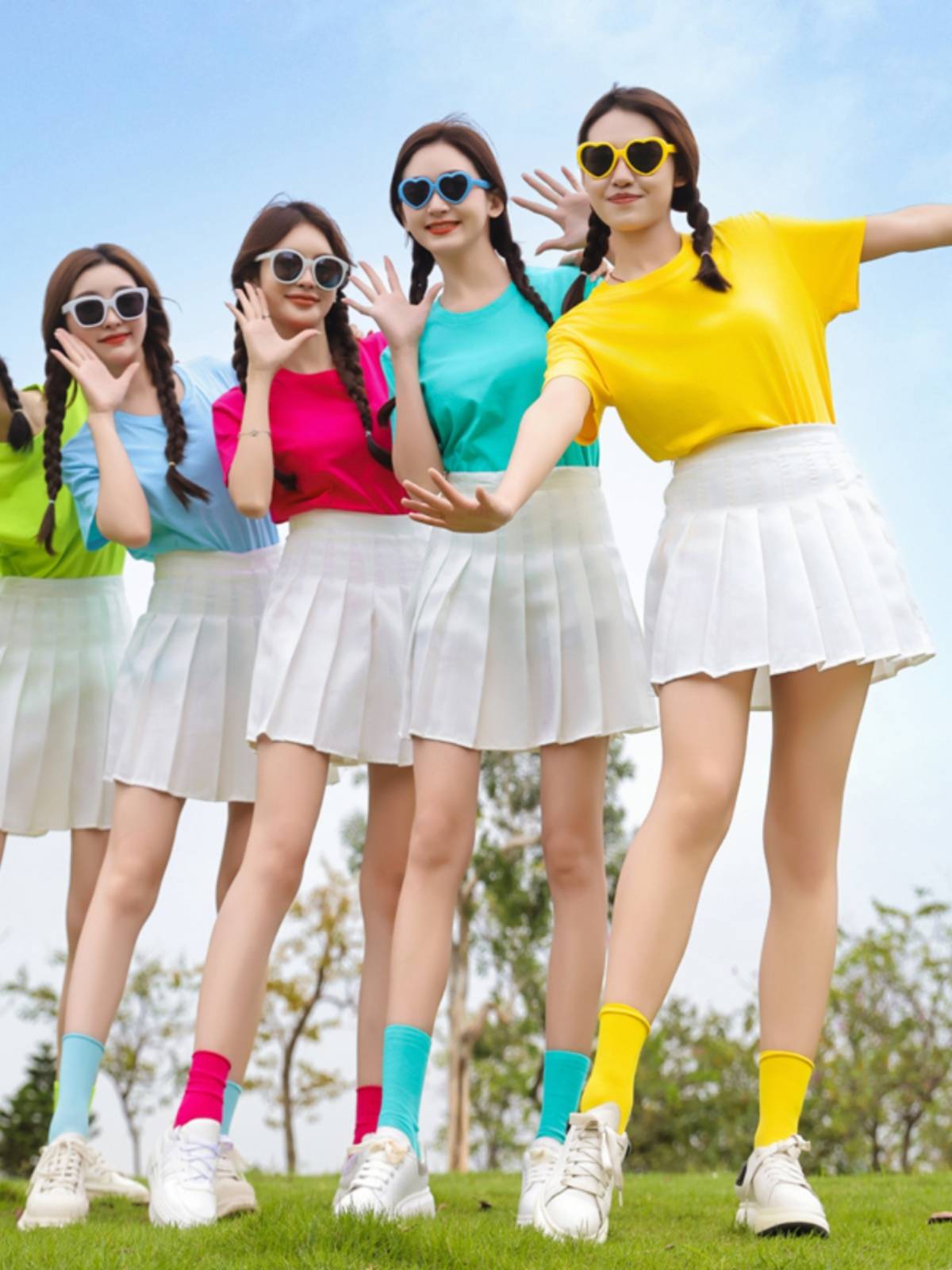Grand Grand Grand Girlfriend Serving Cotton T -shirt Candy Candy Short Sleeve High School La Row Exercise Summer Games Performance