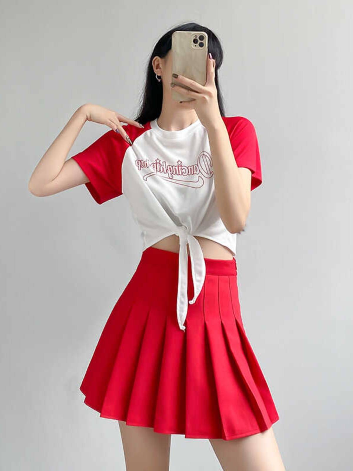 Student Jazz Performing Women's Team Korean Ralai Team Sexy Dress La Raoming Aesthetic Fuck Hip Hop Fold Skirt