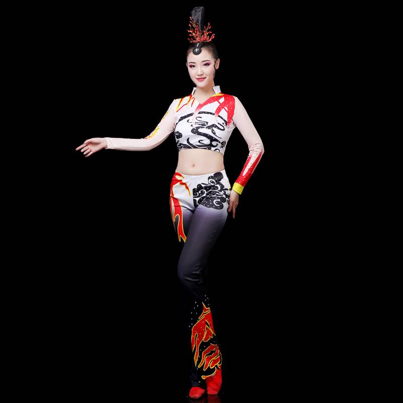 New bodybuilding clothing fashion set sequins la la la la la la fuck gymnastics competition competitive aerobic fitness exercise service