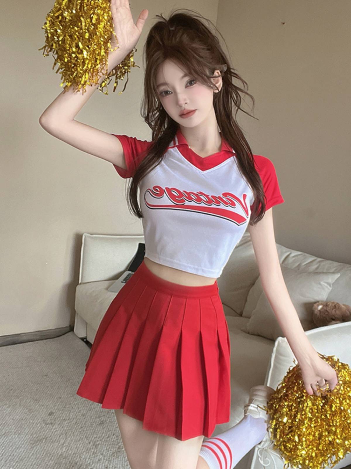Student team Lara team performing Korean version of gymnastics clothing women cheerleading women's group dance performance clothing