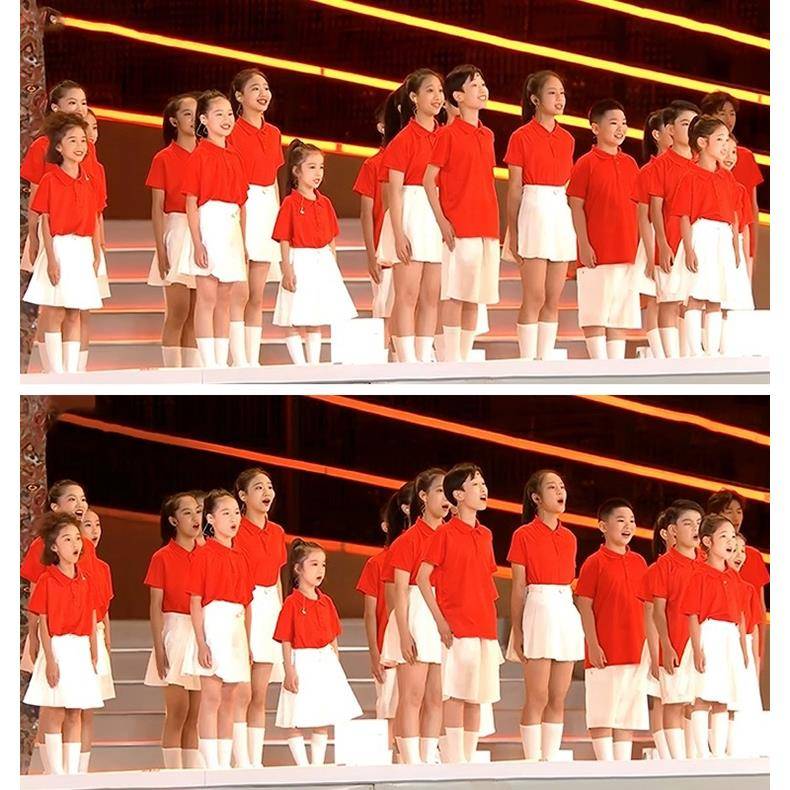 Student group chorus poetry recitation singing and singing the motherland performance service opening