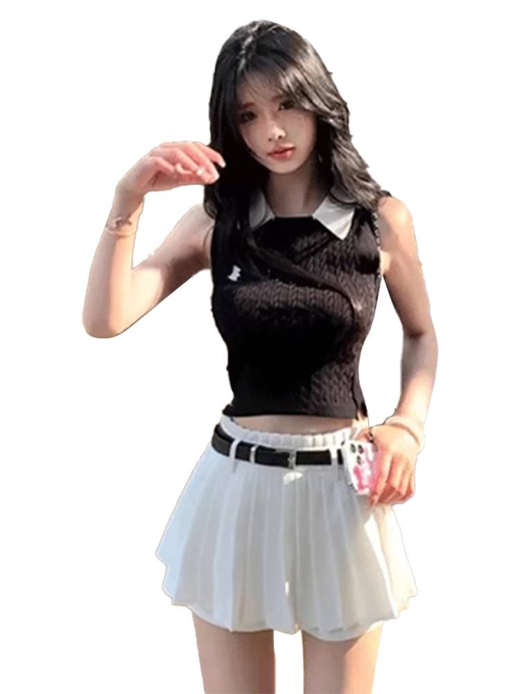 Korean-style jazz dance dress, summer knitting knitting, college sports