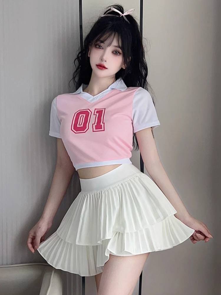 Adult women's group fitness exercise dance service female college student sports meeting la la la lashed clothing performance clothing la la la fucking suit