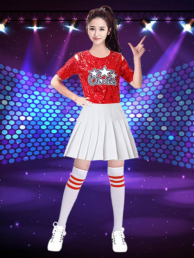 New national dance present dance street dance suit adult sequins gymnastics