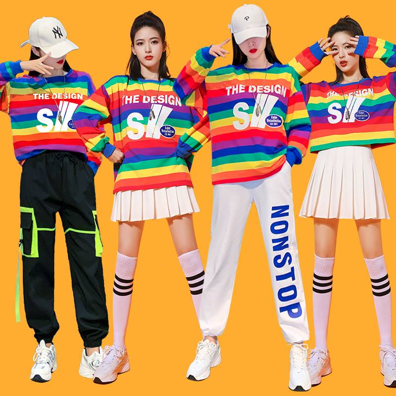 Spot jazz dance long sleeve performance service la la la la la lasses women's suits Korean female group adult W La La La Kajian beauty