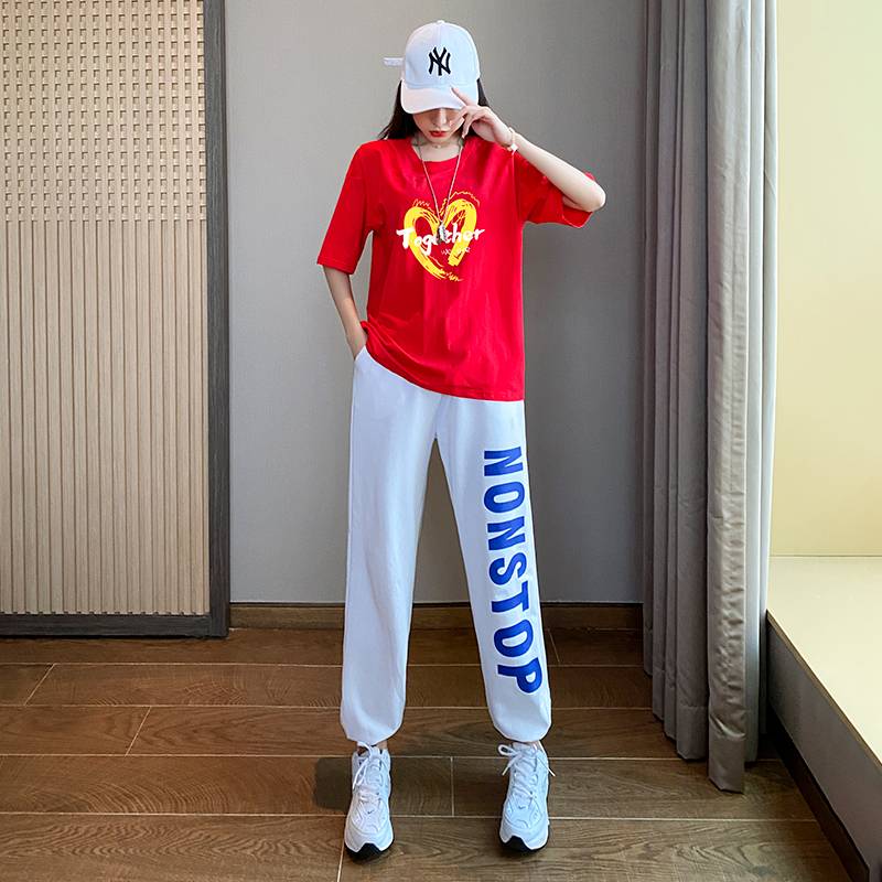 Adult Korean version of dancing jazz practice pants jazz dance clothing men's and women's set cheerleading team bodybuilding performance clothes
