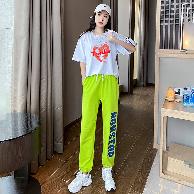 Adult Korean version of dancing jazz practice pants jazz dance clothing men's and women's set cheerleading team bodybuilding performance clothes