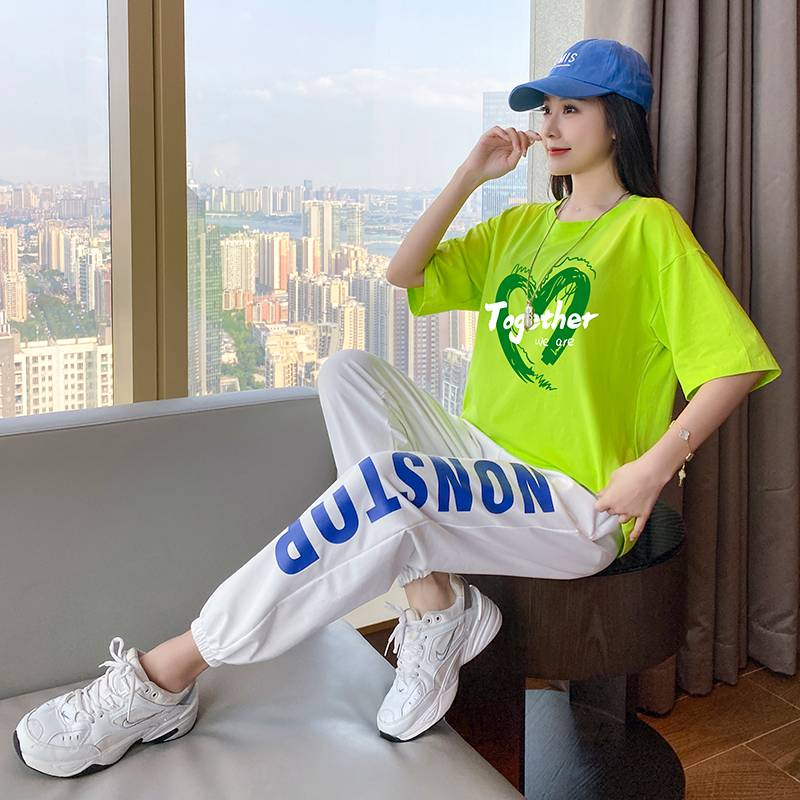 Adult Korean version of dancing jazz practice pants jazz dance clothing men's and women's set cheerleading team bodybuilding performance clothes
