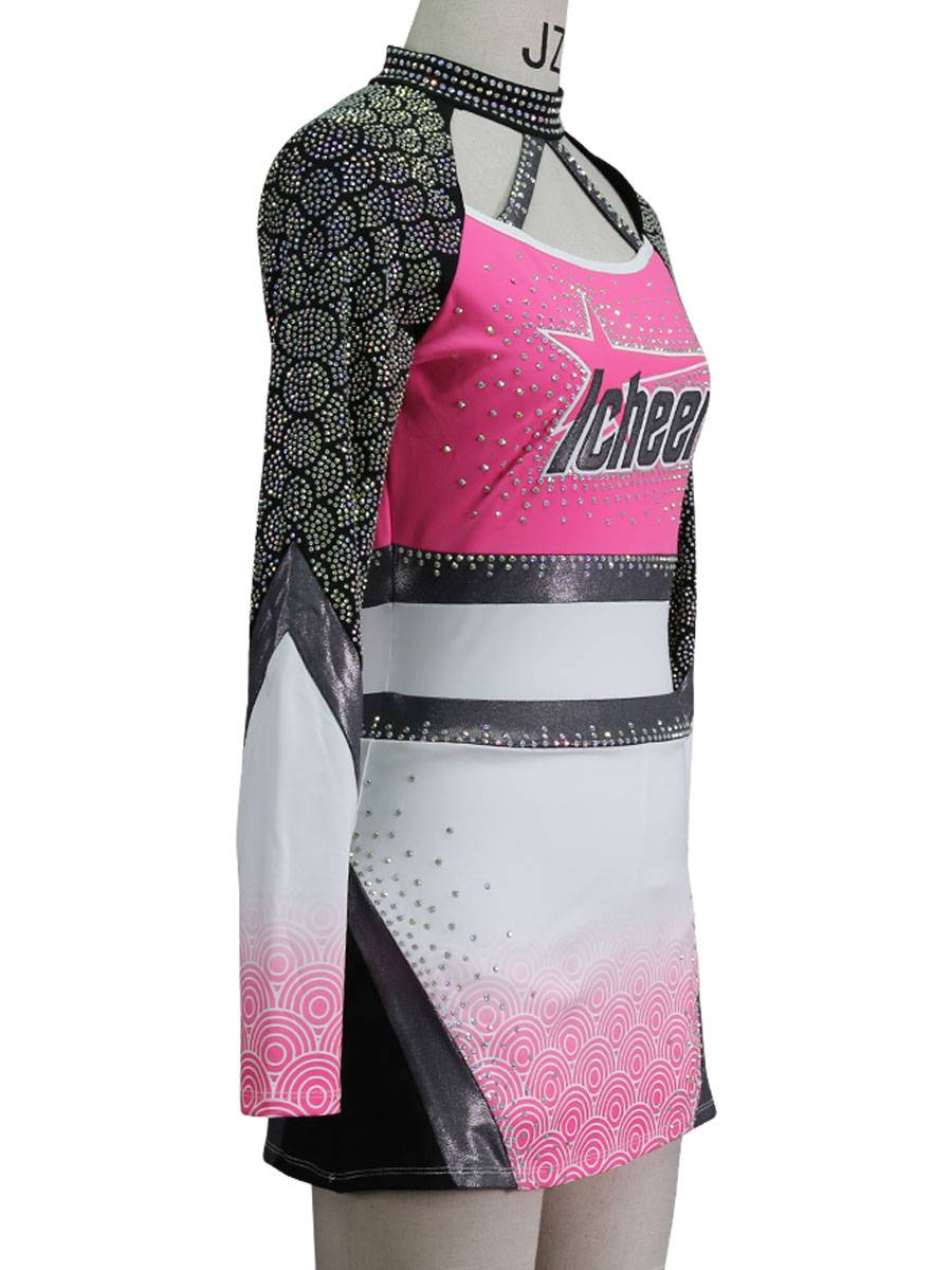 Professional customized high -quality cheerleading clothing technique flower ball prostalgic long -sleeved student men and women
