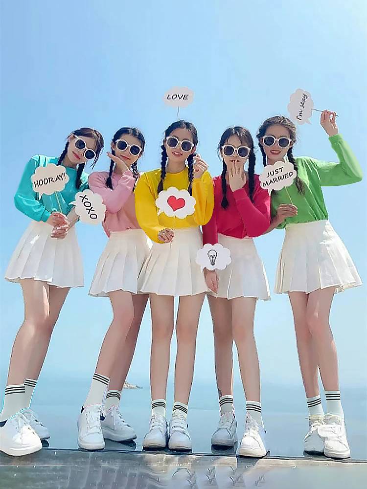 College students La La Team Dance Autumn Games La La Rubao Aesthetic Fuck Competition Korean Women's Team Group Playing Singing Service