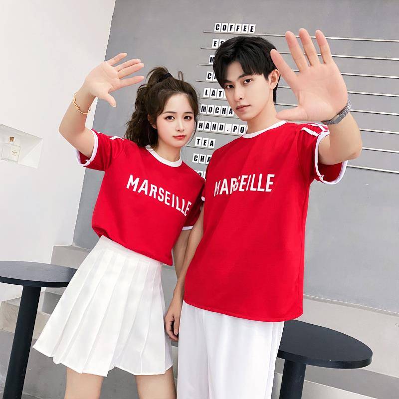 The opening ceremony of the Lala team performance service sports meeting La La Raoming Graduation Seasonal Bodybuilding Set Short Sleeve Men and Women Spring