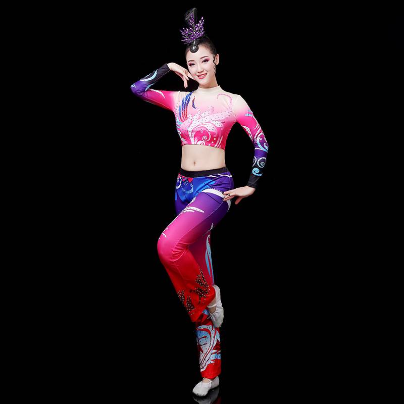 Aesthetic performance service summer new competitive fitness competition service Modern square dance art gymnastics clothing women