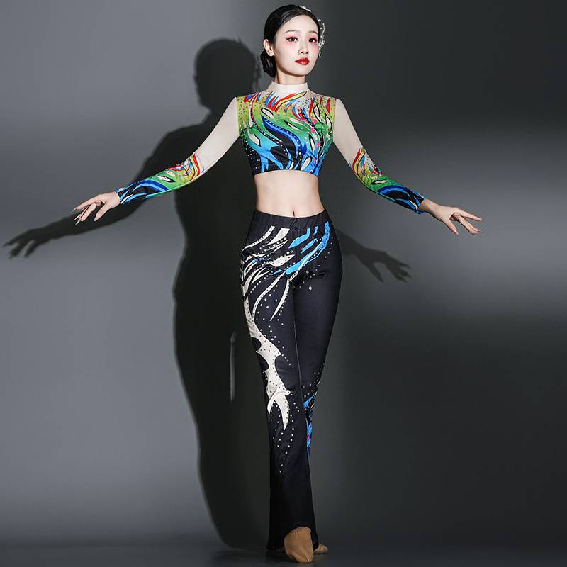 Square dance gabbon women's set cheerleading dance performance service fitness dance service Lala team game clothing
