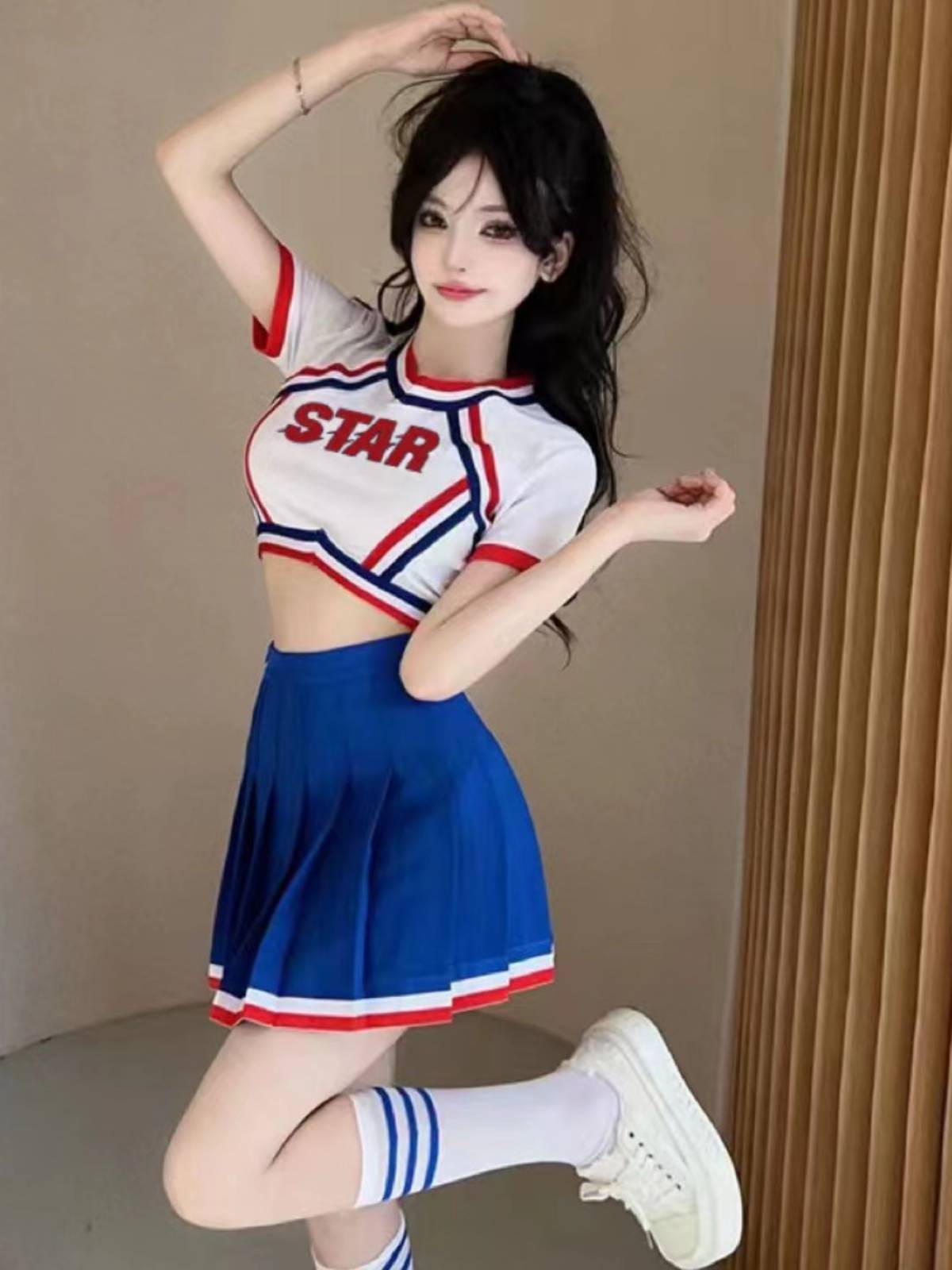 Students' gymnastics performance Korean version cheerleading female cheerleading female cheerleading women's group dance jazz performance service