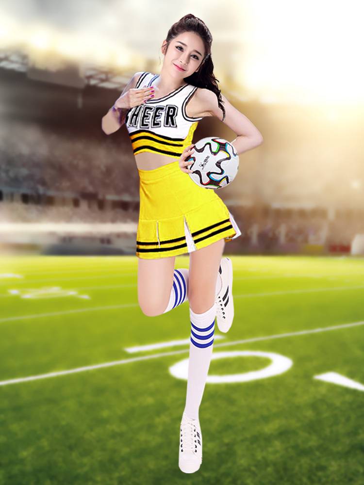 Korean girls' cheerleading team students' plaza dances, football baby dances, adult aerobics