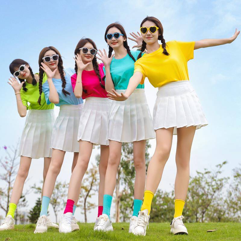 Grand Grand Grand Girlfriend Serving Cotton T -shirt Candy Candy Short Sleeve High School La Row Exercise Summer Games Performance