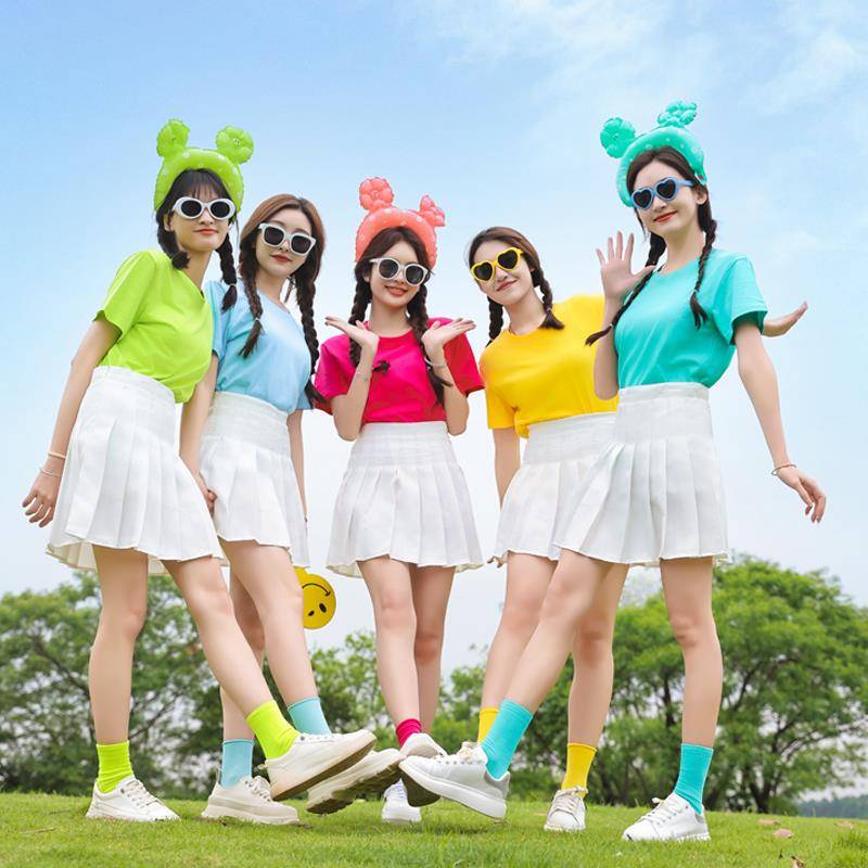 Grand Grand Grand Girlfriend Serving Cotton T -shirt Candy Candy Short Sleeve High School La Row Exercise Summer Games Performance