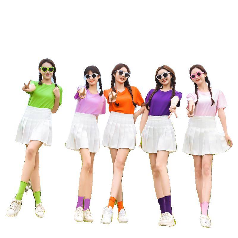 Grand Grand Grand Girlfriend Serving Cotton T -shirt Candy Candy Short Sleeve High School La Row Exercise Summer Games Performance