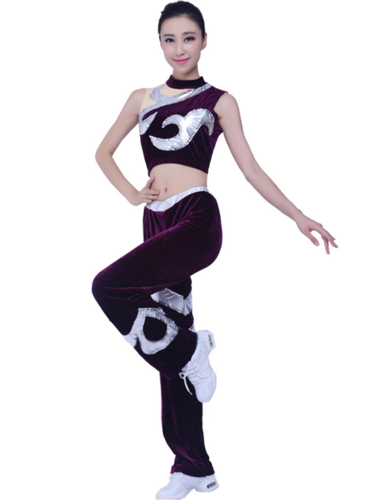 New bodybuilding clothing velvet games group performance service art gymnastics competition suit can be added with long sleeves