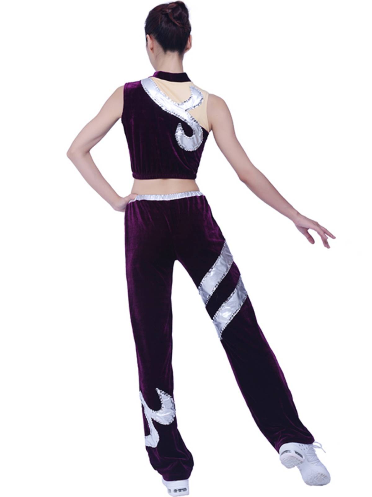 New bodybuilding clothing velvet games group performance service art gymnastics competition suit can be added with long sleeves