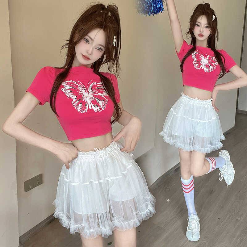 Student team bodybuilding performance Korean version cheerleader clothing female cheerleading women's group dance performance suit