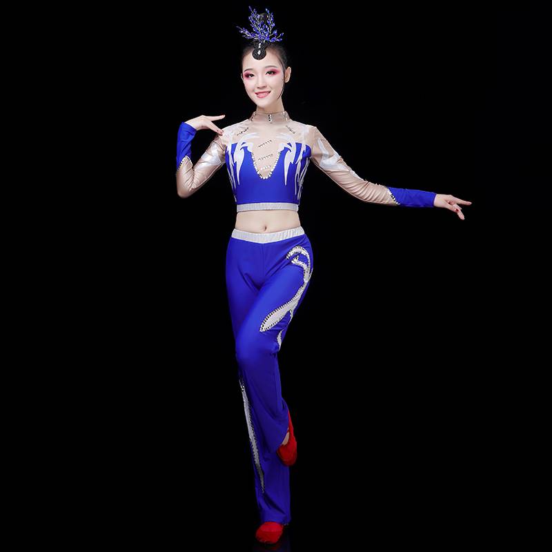 Fitness Fuck Competition Blue New Lala Team Clothing Women's Set Modern Plaza Dance Oxygen Founder Performance Service