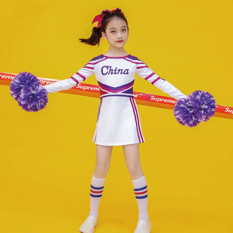 Children's long sleeves cheerleading skirt men and women's gymnastics competition performance service children's basketball cheerleading team uniform