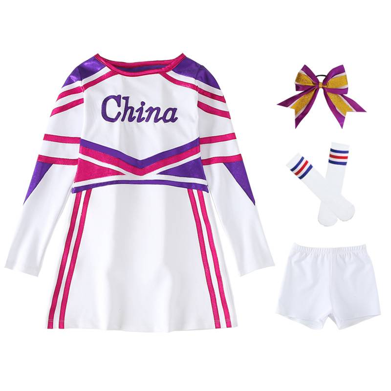 Children's long sleeves cheerleading skirt men and women's gymnastics competition performance service children's basketball cheerleading team uniform