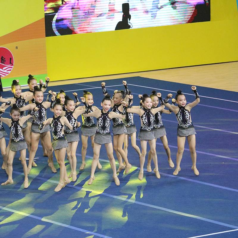 Routine cheerleading costumes for the cheerleading team