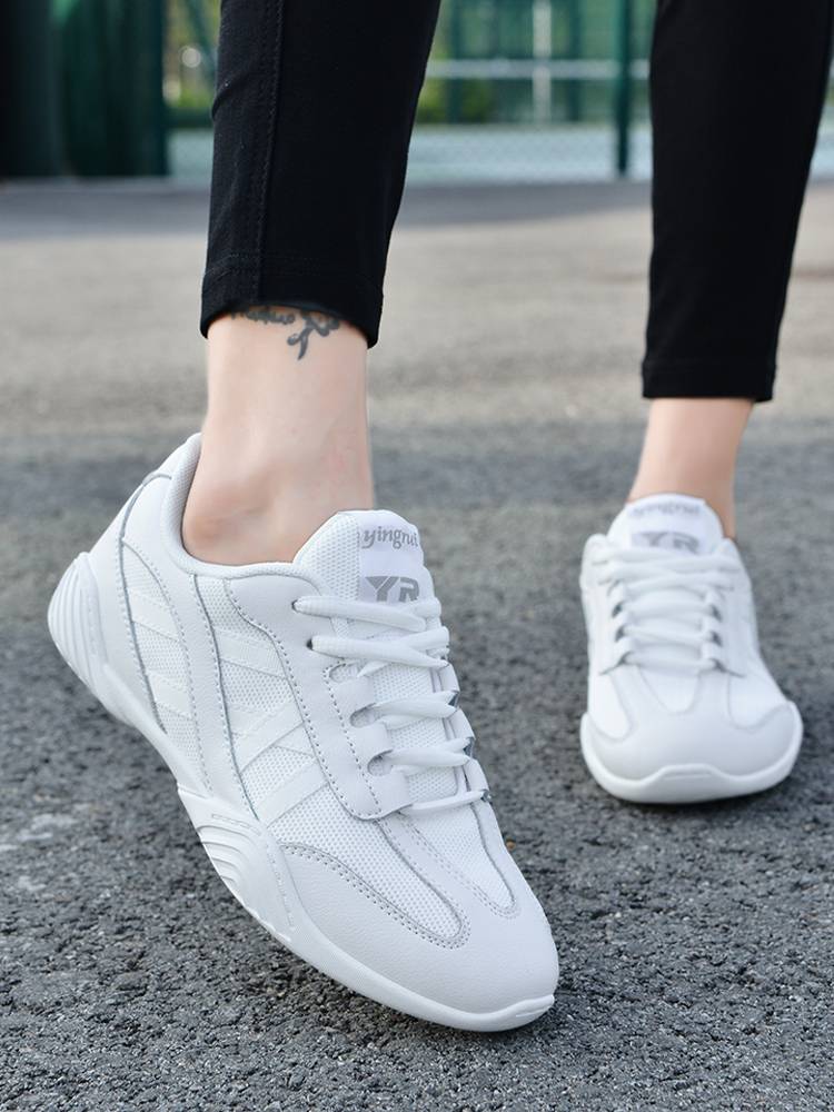 Yingrui Athletic Fuck Shoe Children's Dance Shoes Fitness Shoes La La La Fuck Shoes White Competition Training Shoes Men's Leather