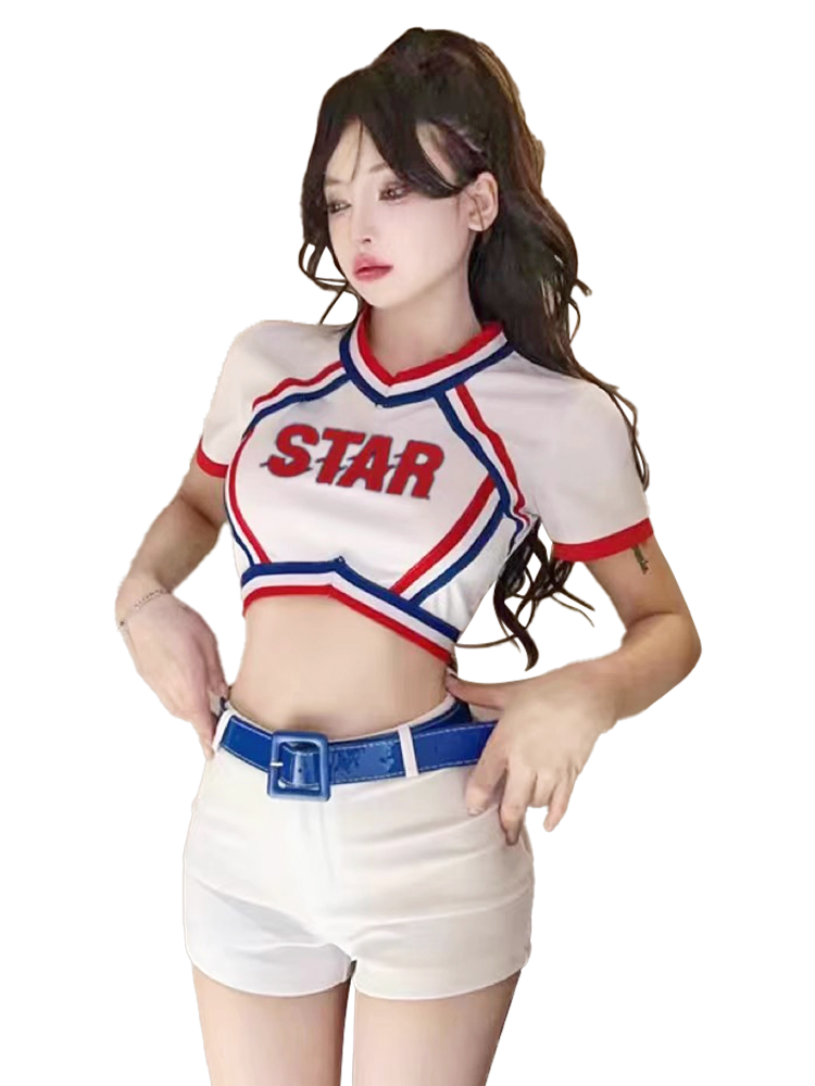 Middle school student cheerleading cheerleading performance service Korean women's team football baby gala