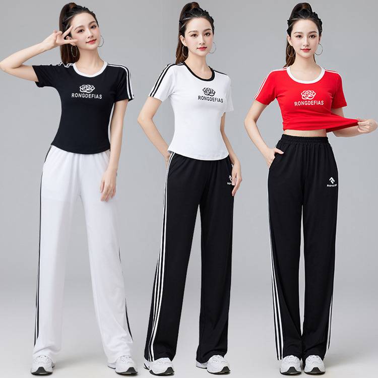 Plaza dance set female 2024 new Yang Liping summer fitness operation clothing pure cotton sports dancing dancing clothes