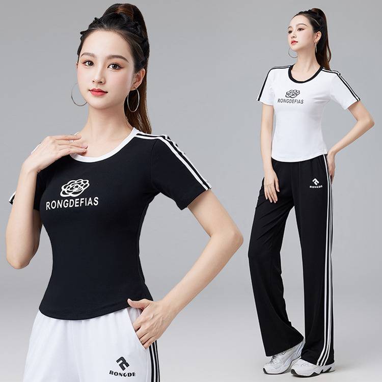 Plaza dance set female 2024 new Yang Liping summer fitness operation clothing pure cotton sports dancing dancing clothes