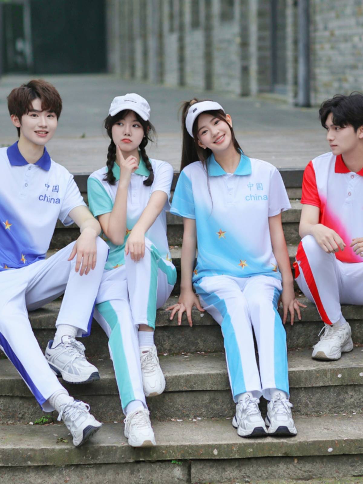 La La Xing performance service primary and secondary school student group Lara team gymnobes in the opening ceremony of square array performance clothing