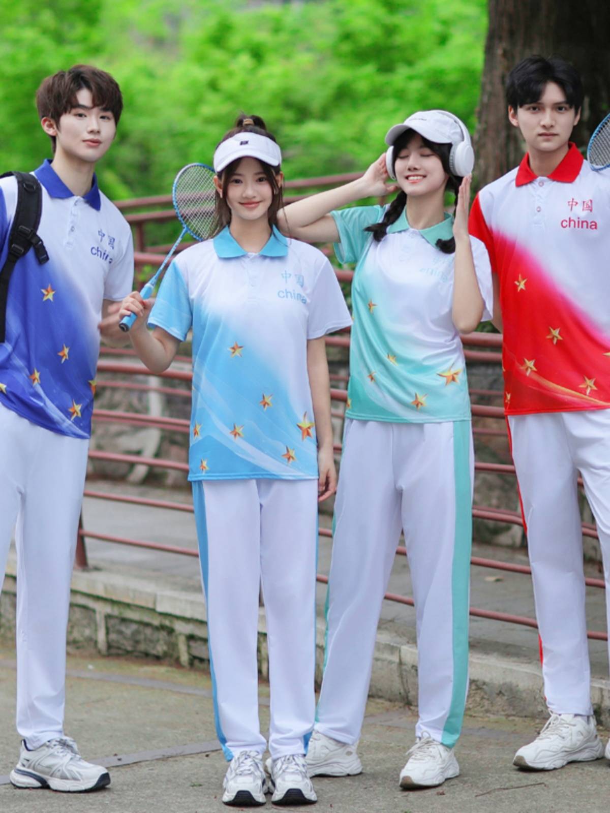 La La Xing performance service primary and secondary school student group Lara team gymnobes in the opening ceremony of square array performance clothing