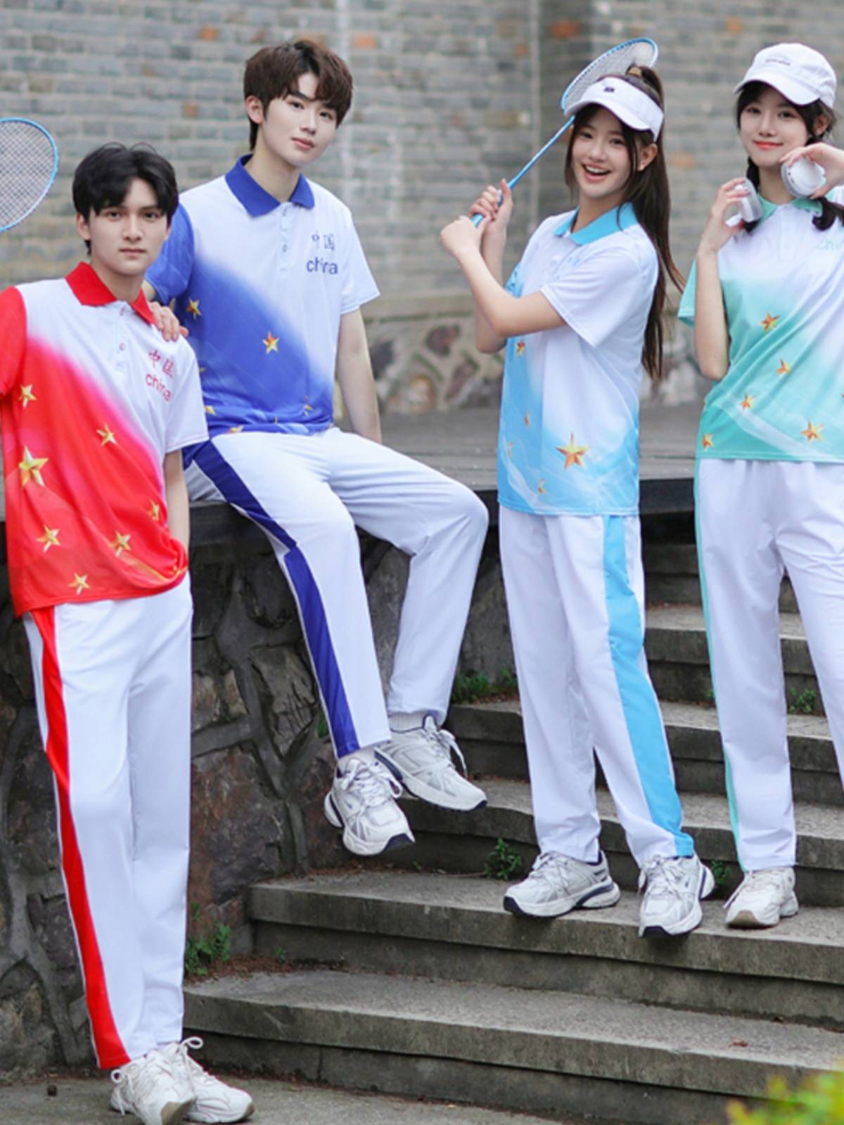 La La Xing performance service primary and secondary school student group Lara team gymnobes in the opening ceremony of square array performance clothing