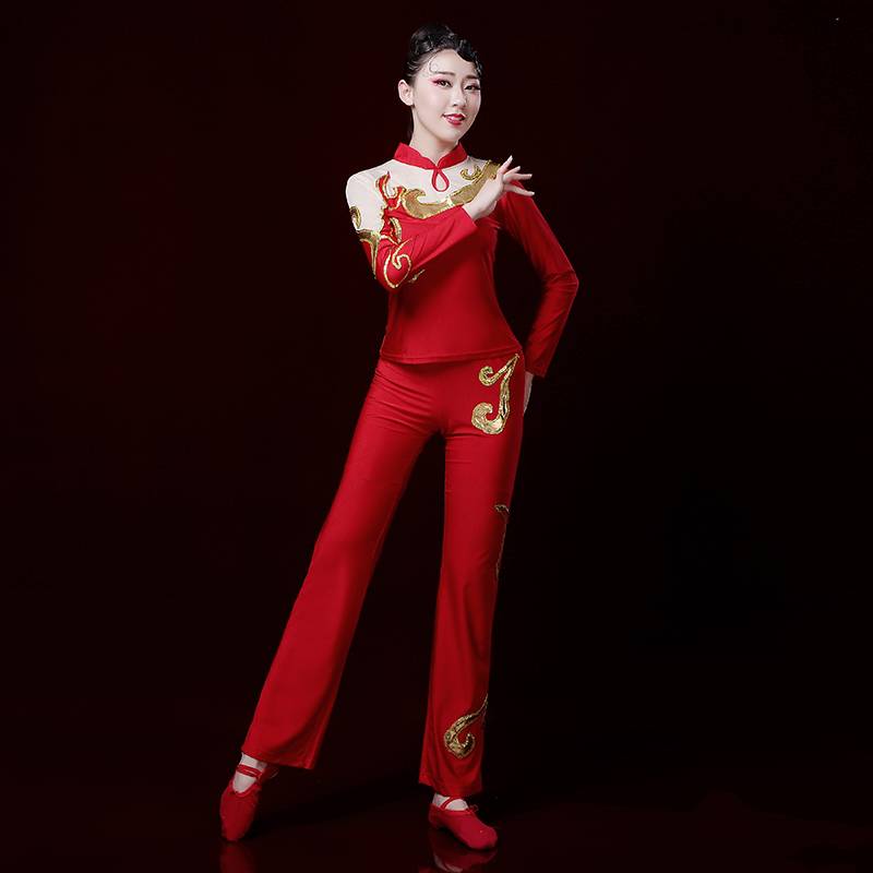 La La team clothing women's fitness exercise fucking square dance clothing suit modern dance performance service adult competition uniform