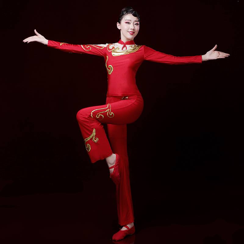 La La team clothing women's fitness exercise fucking square dance clothing suit modern dance performance service adult competition uniform