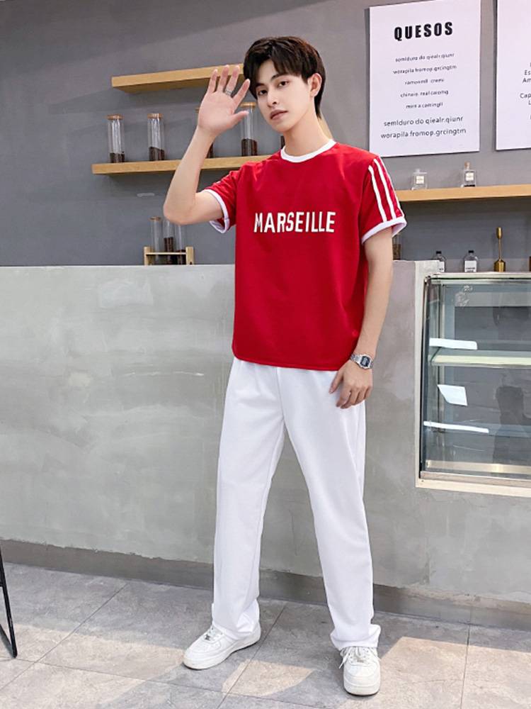The opening ceremony of the Lala team performance service sports meeting La La Raoming Graduation Seasonal Bodybuilding Set Short Sleeve Men and Women Spring