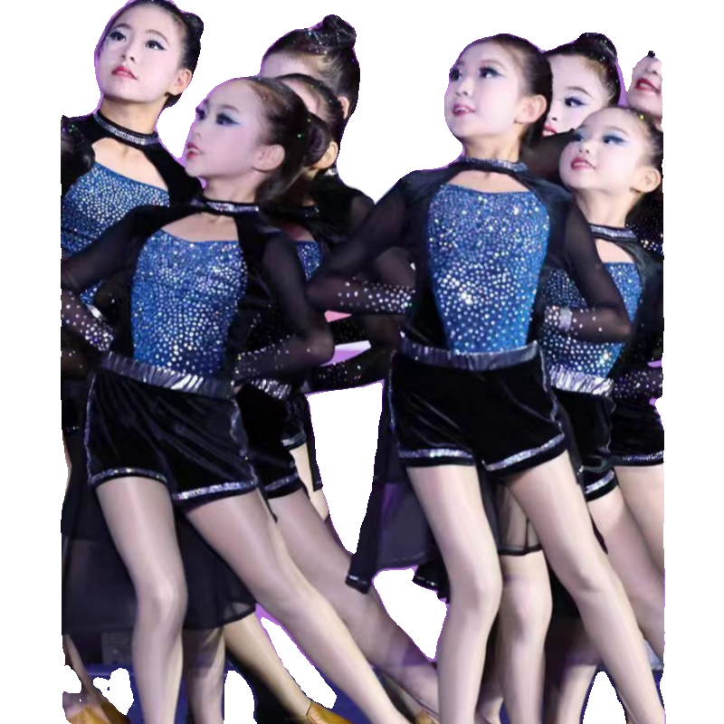 La La team uniform girls and children perform jazz, la la la la lacaking dance competition service sports and gym performance service