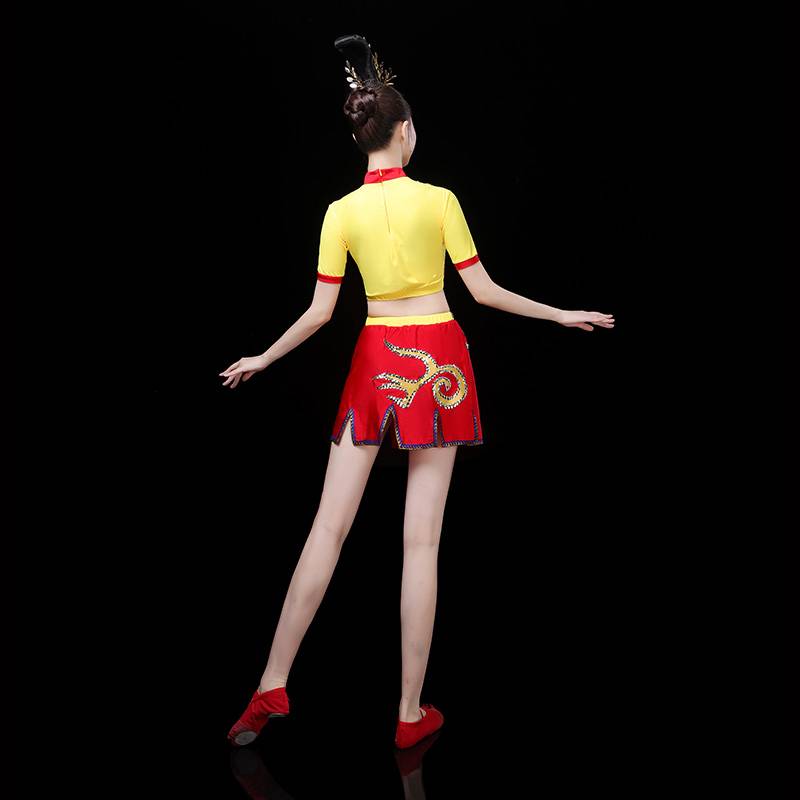 La La team dance clothing female youth set fitness group college student fitness exercise performance service short skirt adult
