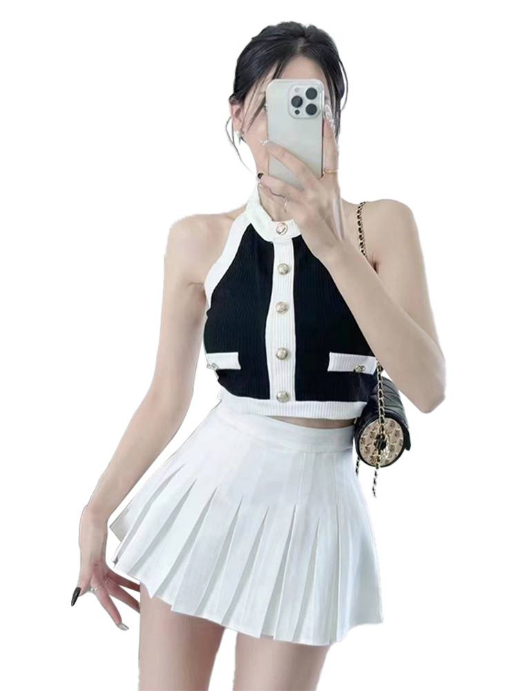 Summer V -neck Shirt Fashion Set College Student Games opening ceremony La La Rubao Fuck Fucking Group Dance Service