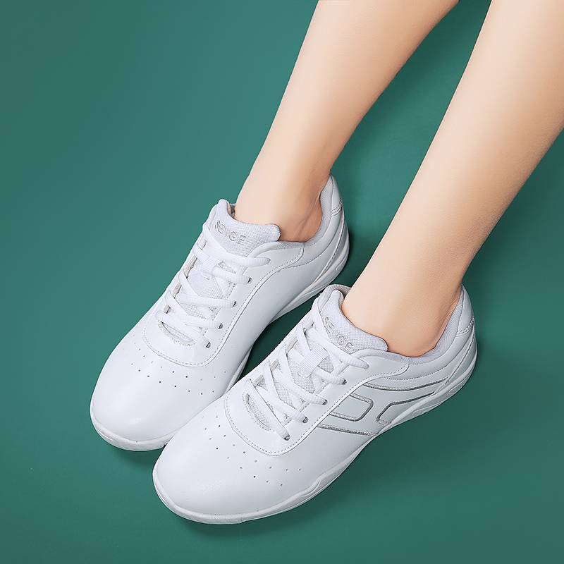 Dance shoes A -Gumping Shoes Plaza Dance Shoes White Competitive Hengmei Shoes La Raoming Training Men and Girls and Children White Shoes